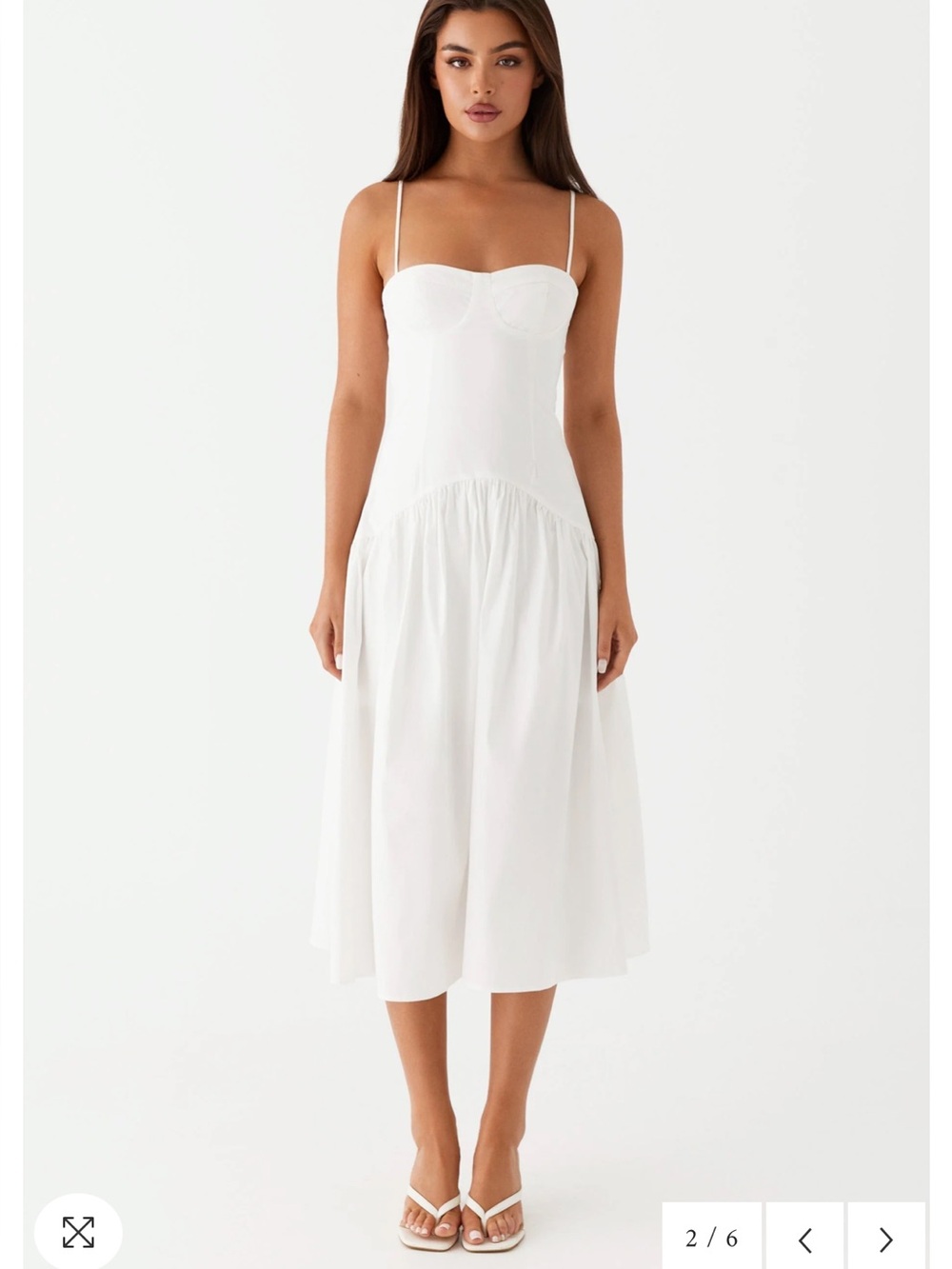 NWT Peppermayo Yvette Corset Midi Dress - White Size 6